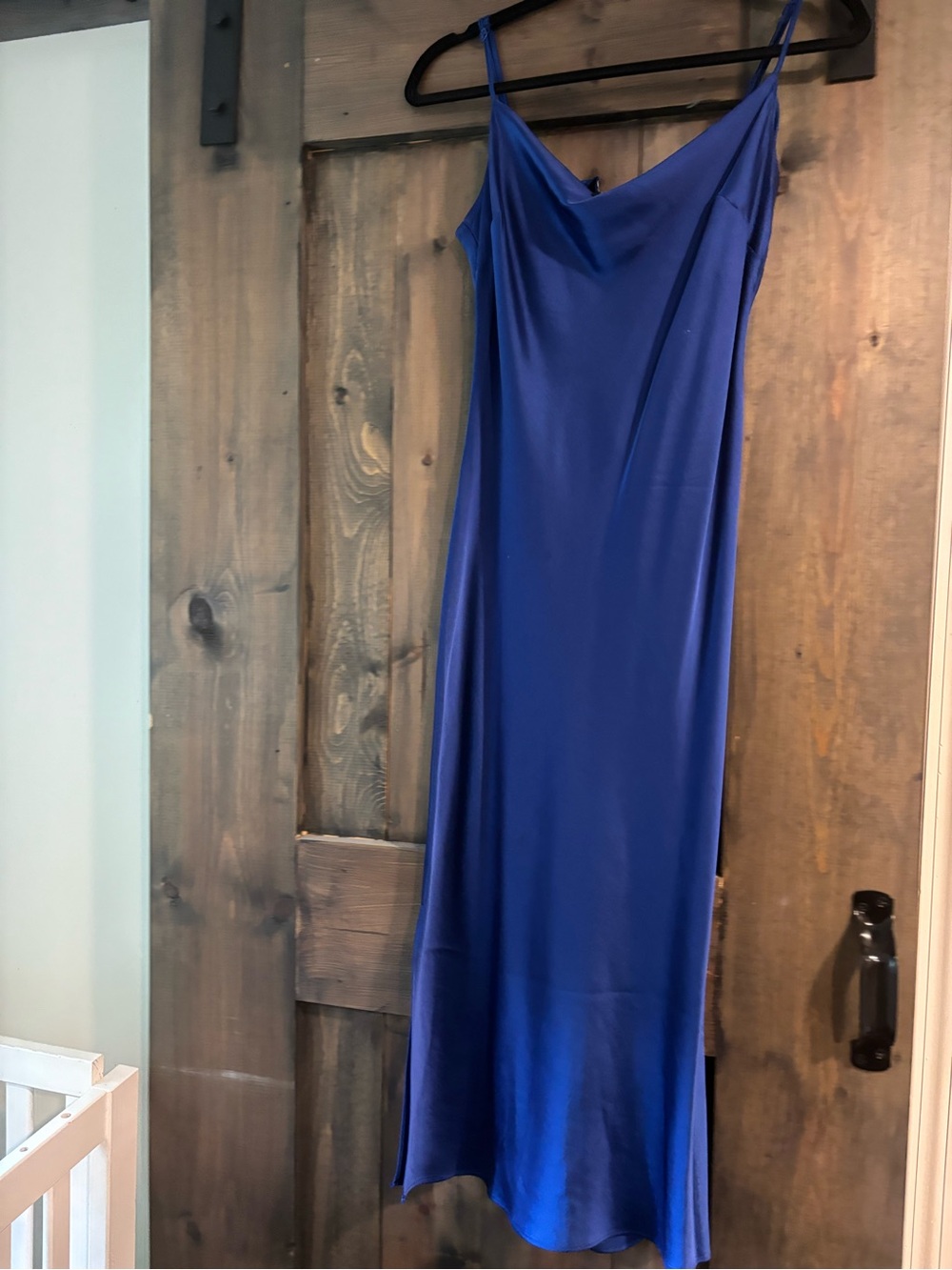 Express Royal Blue Satin Slip Maxi Dress
